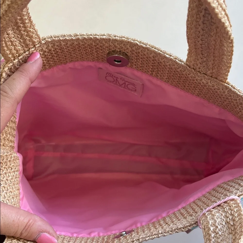 Kids Heart-Patterned Tan Bag/Purse and Hat Set